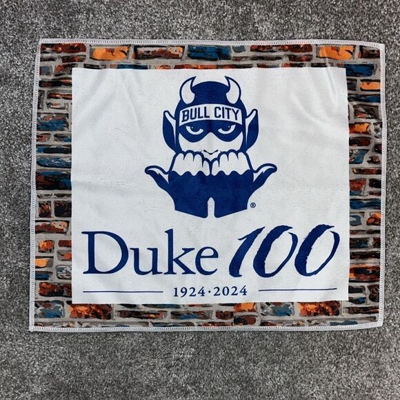 Duke University Football Blue Devils 100 year-Bull City Brick Rally Golf Towel - Picture 1 of 1